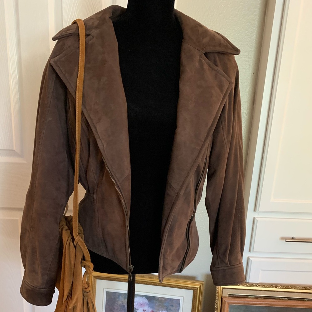 Mocha brown Wilson’s Leather Adventure Bond 80’s Brown Bolero Leather Jacket